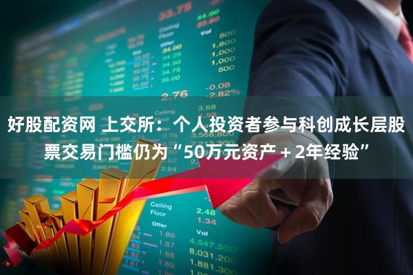 好股配资网 上交所：个人投资者参与科创成长层股票交易门槛仍为“50万元资产＋2年经验”