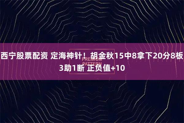西宁股票配资 定海神针！胡金秋15中8拿下20分8板3助1断 正负值+10